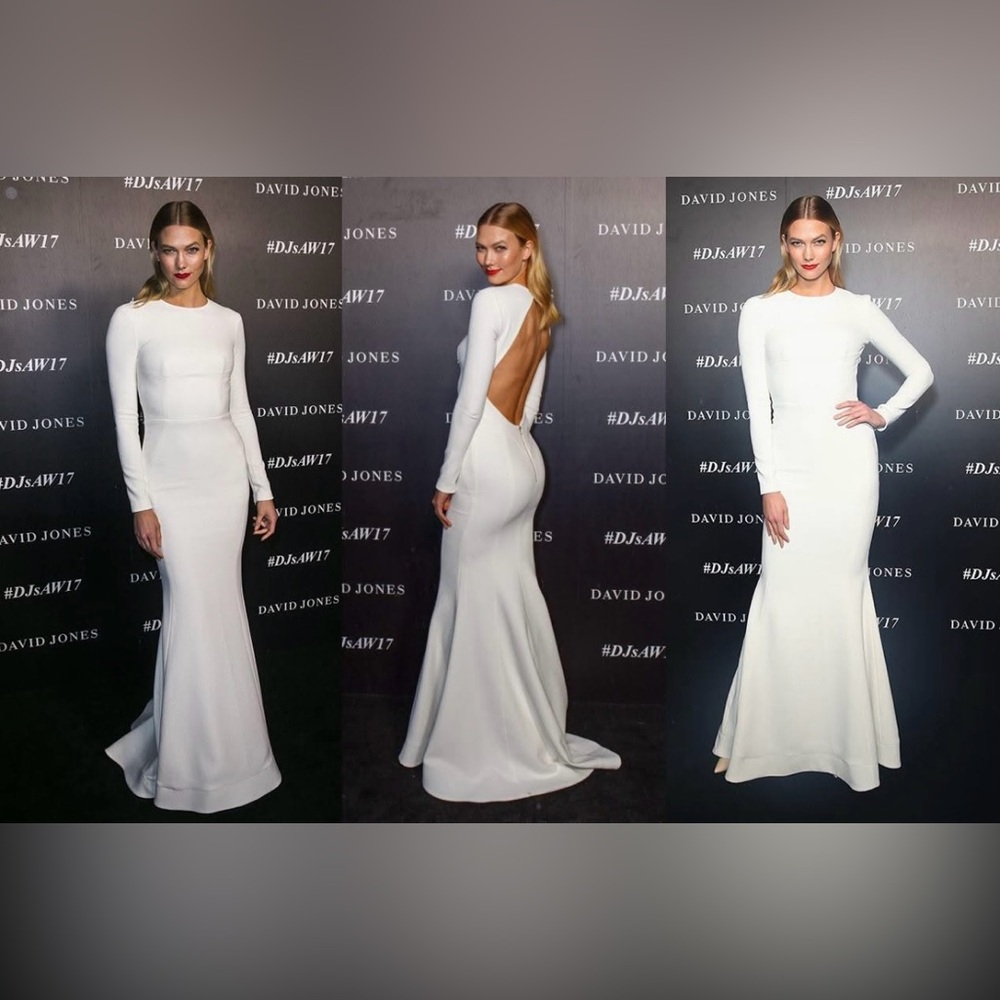 Rebecca Vallance "Billie" White Long Sleeve Gown. Stunning!!!!! Size 8 👰🏼♀️💍